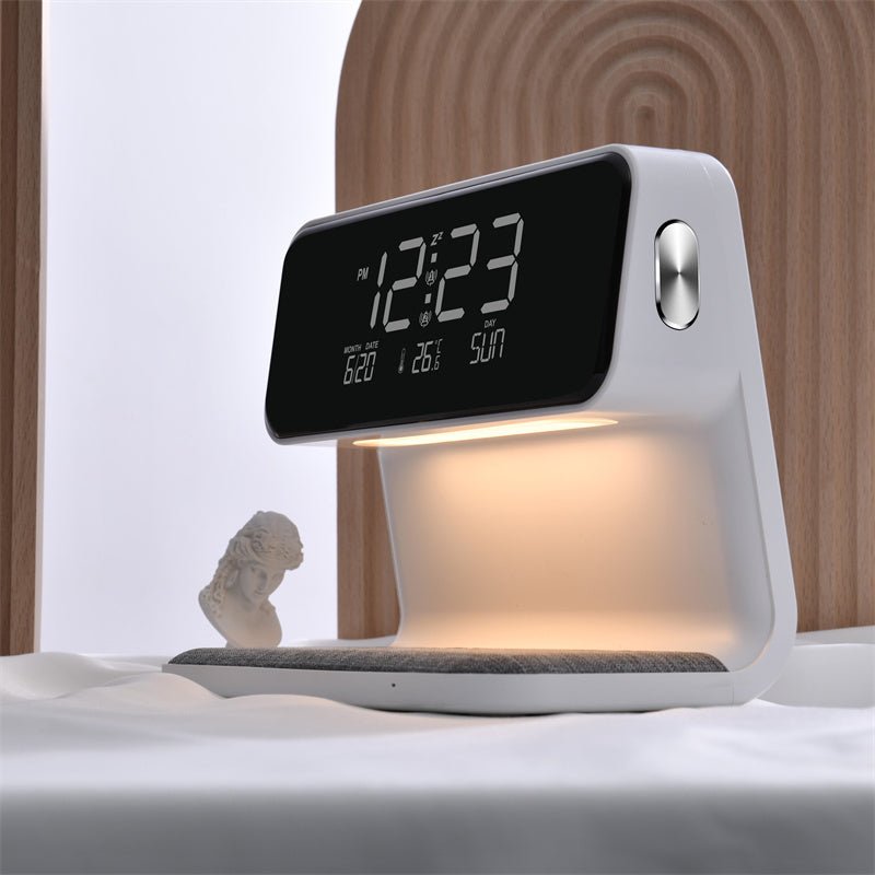 Smart Nightstand Device with Charging Base and Light Feature