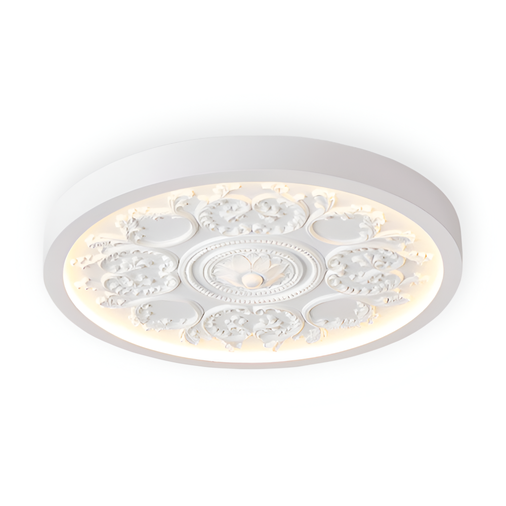 Ceiling lamp with embossed floral design – Remote dimmable control