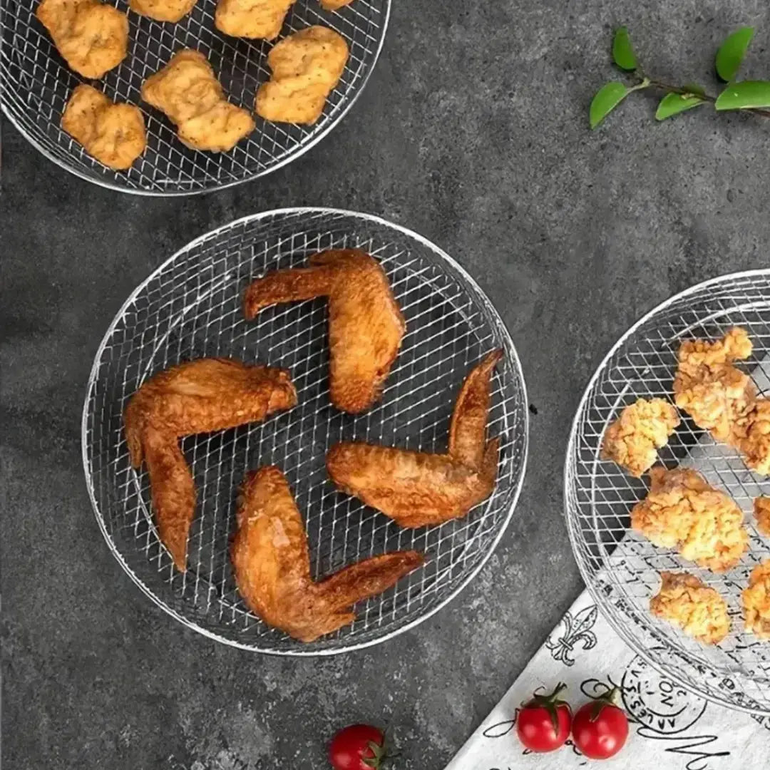 SizzleNest™ Multi-Layer Air Fryer Baskets — Double Your Cooking Power and Enjoy Flawless, Stress-Free Meals Every Time