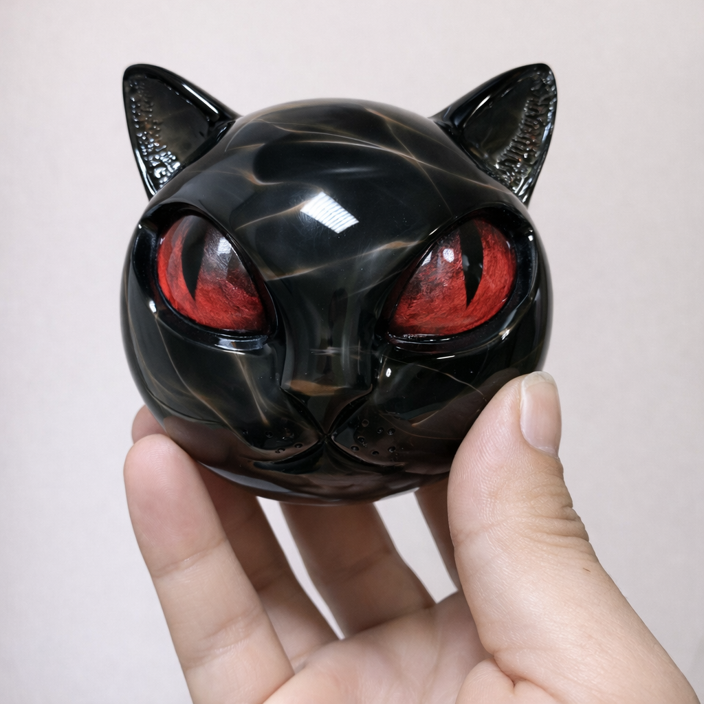 Mystical Black Cat Sculpture by NyxCharm