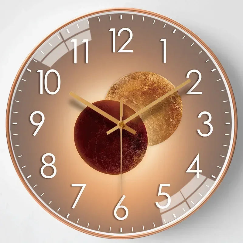 Gradient Gold Digital Design Silent Wall Clock