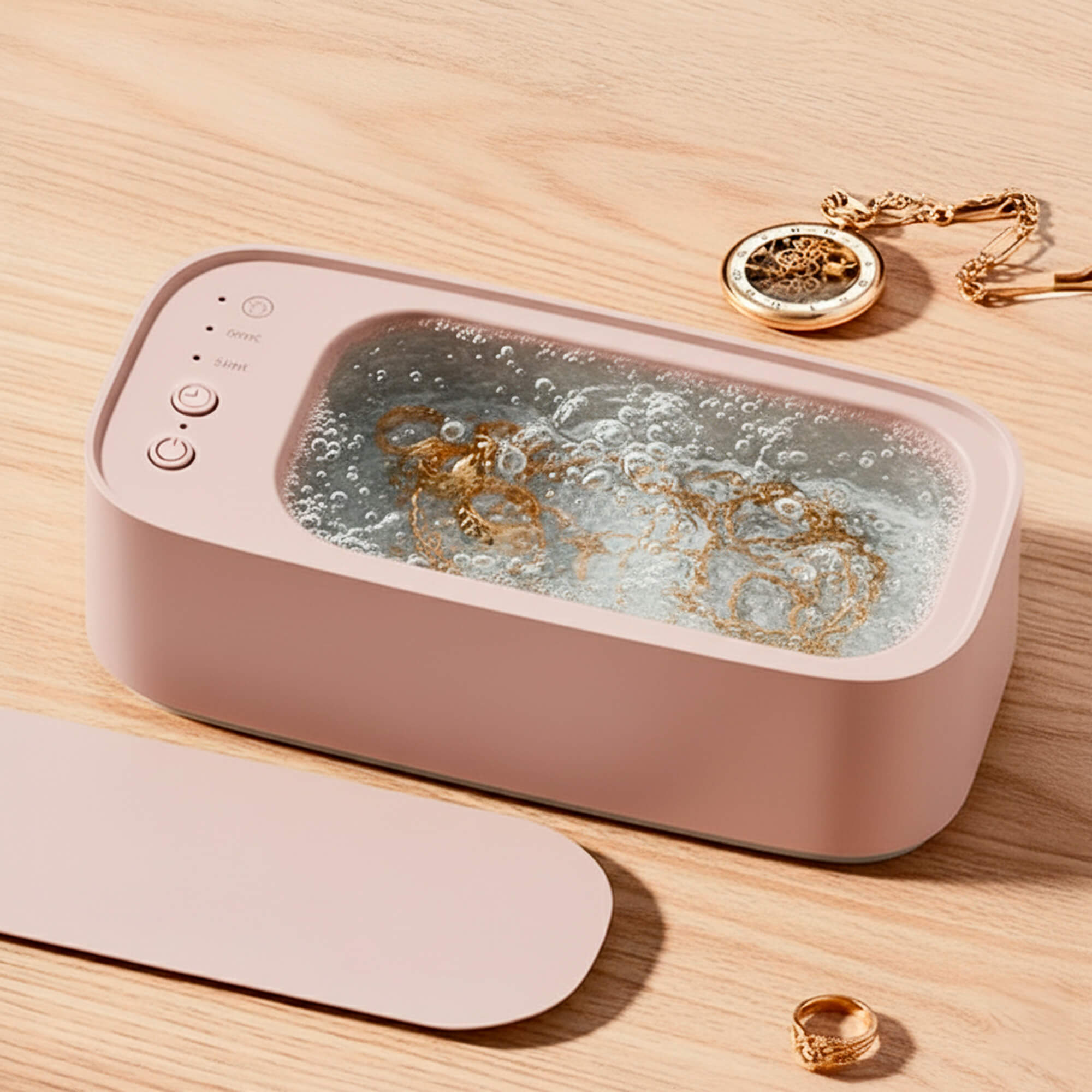 Sonic Cleaning Device for Jewelry, Eyewear, Timepieces, and Dentures