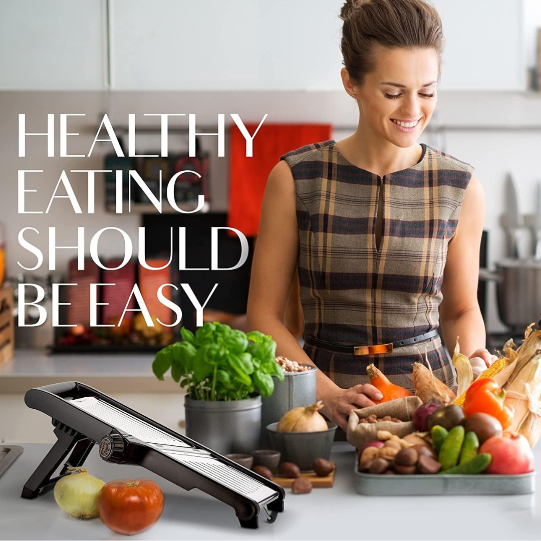 Precision Food Slicer with Safety Gloves – Safe Kitchen Tool for Meal Prep