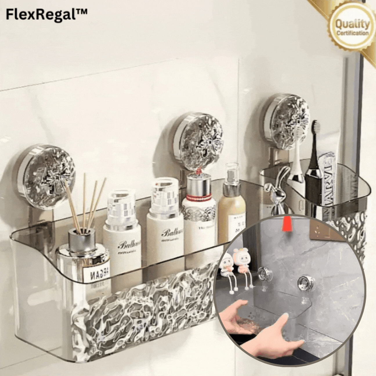 FlexRegal™ — Instant, Drill-Free Bathroom Bliss | 50% Off