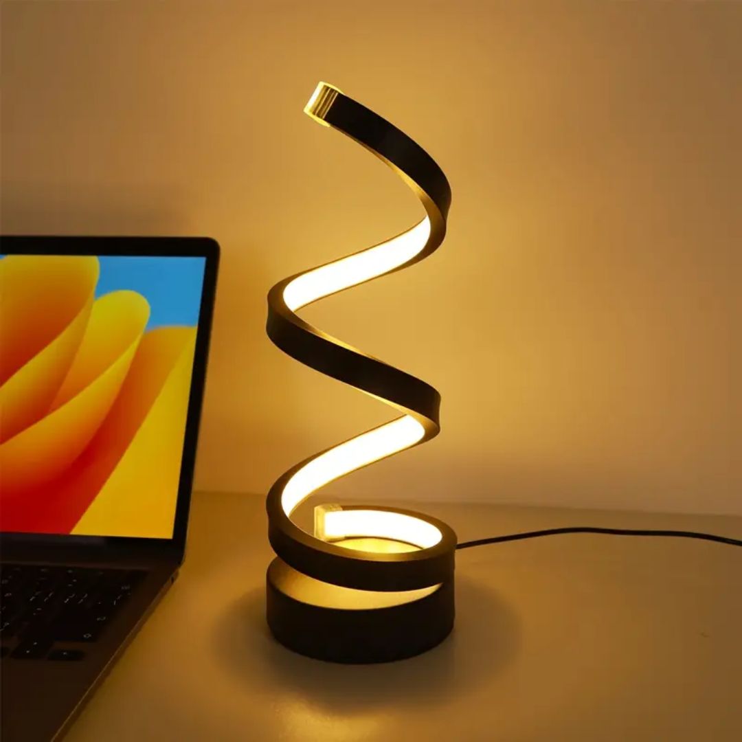 Spiral LED Table Lamp – Touch-Control Dimmable Light