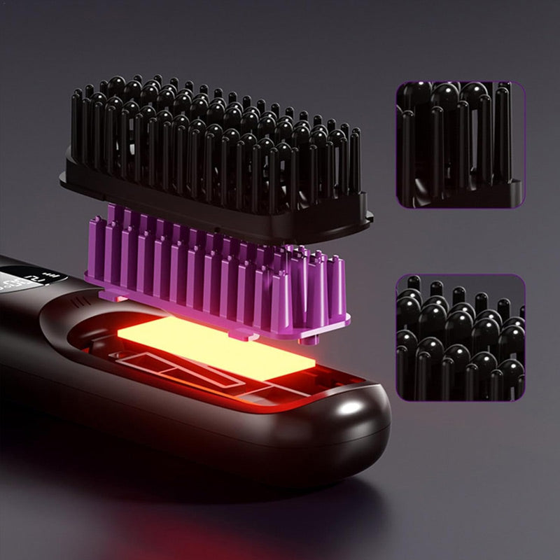 Wireless Straightening Brush for Silky Shine in 5 Minutes