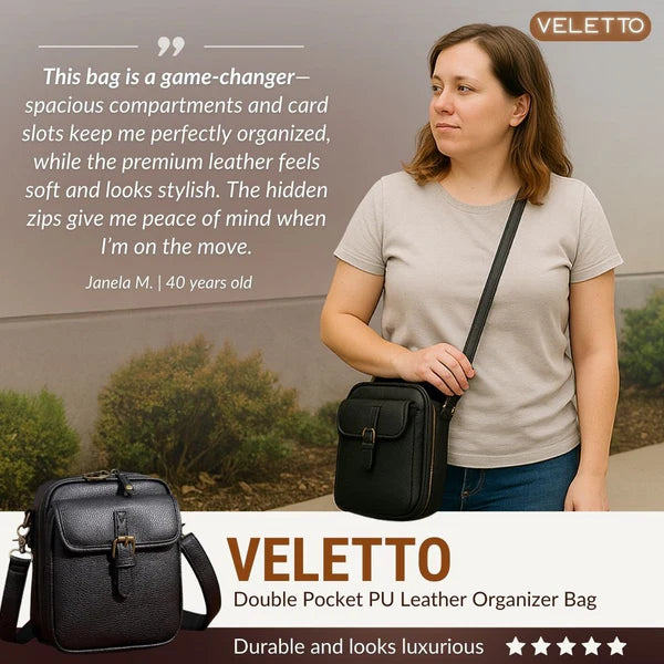 Veletto™ - Double Pocket PU Leather Organizer Bag (60% Off)