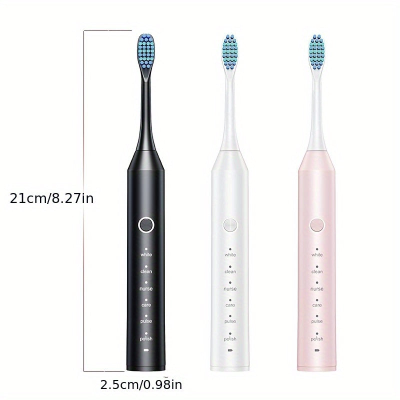 Electric Toothbrush with 6 Cleaning Modes, Rechargeable via USB