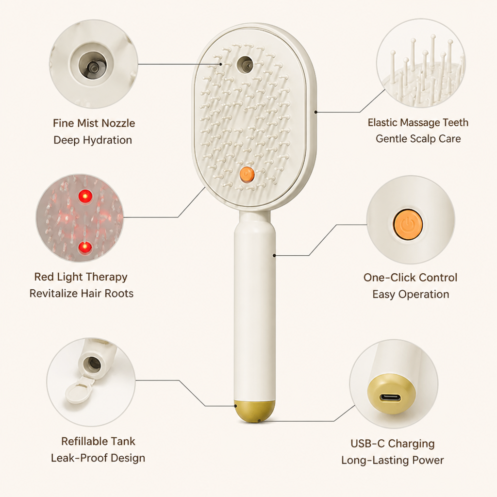 RevitaSilk™ Scalp Massager Comb — Turn Every Stroke into Silky, Stress-Free Hair Bliss