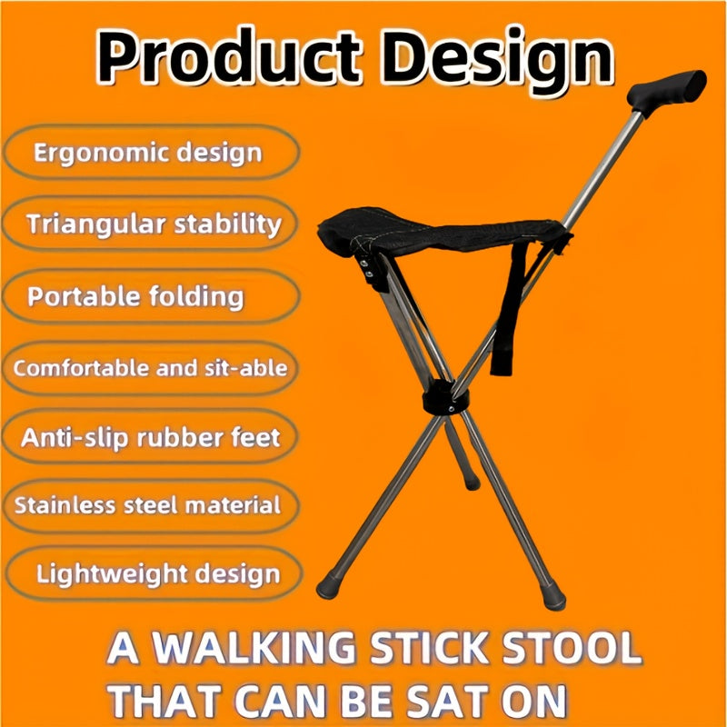 Walking Cane with Seat - 2-in-1 Design