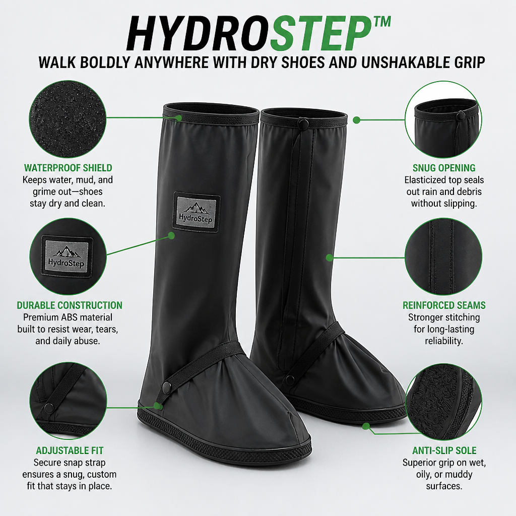 HydroStep™ — Walk Boldly Anywhere with Dry Shoes and Unshakable Grip