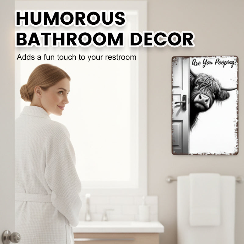 RustiCow™ Smile Sign — Turn Your Bathroom Into a Joyful, Unforgettable Conversation Starter