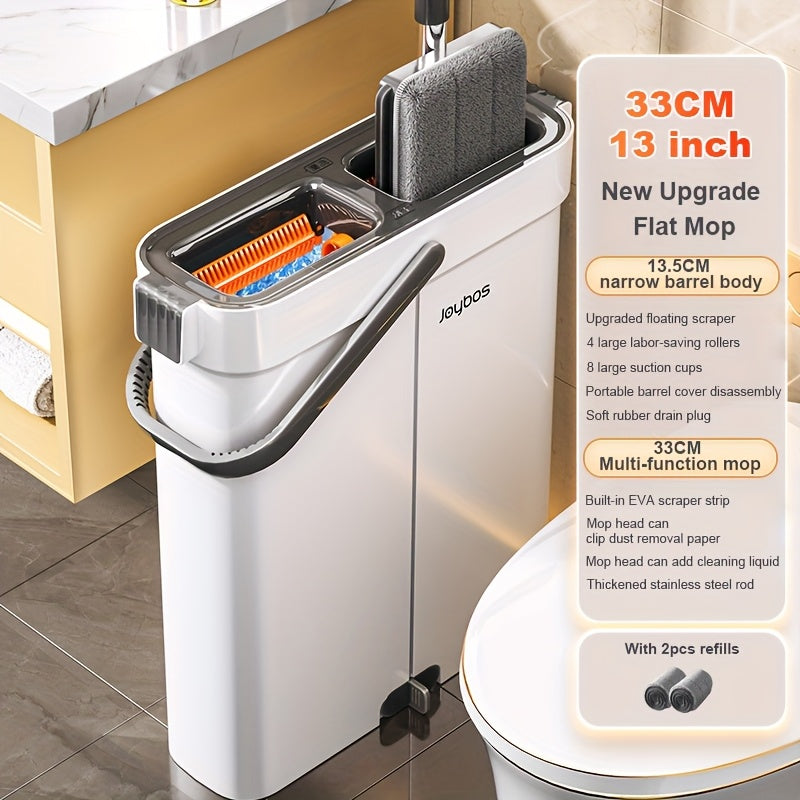 Flat Mop Set with Bucket and Wringing System