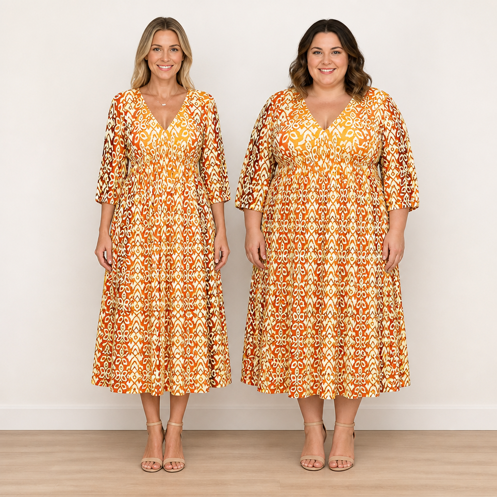 CelestialAura™ Floral V-Neck Dress — Flaunt Your Curves with Effortless Elegance and All-Day Comfort