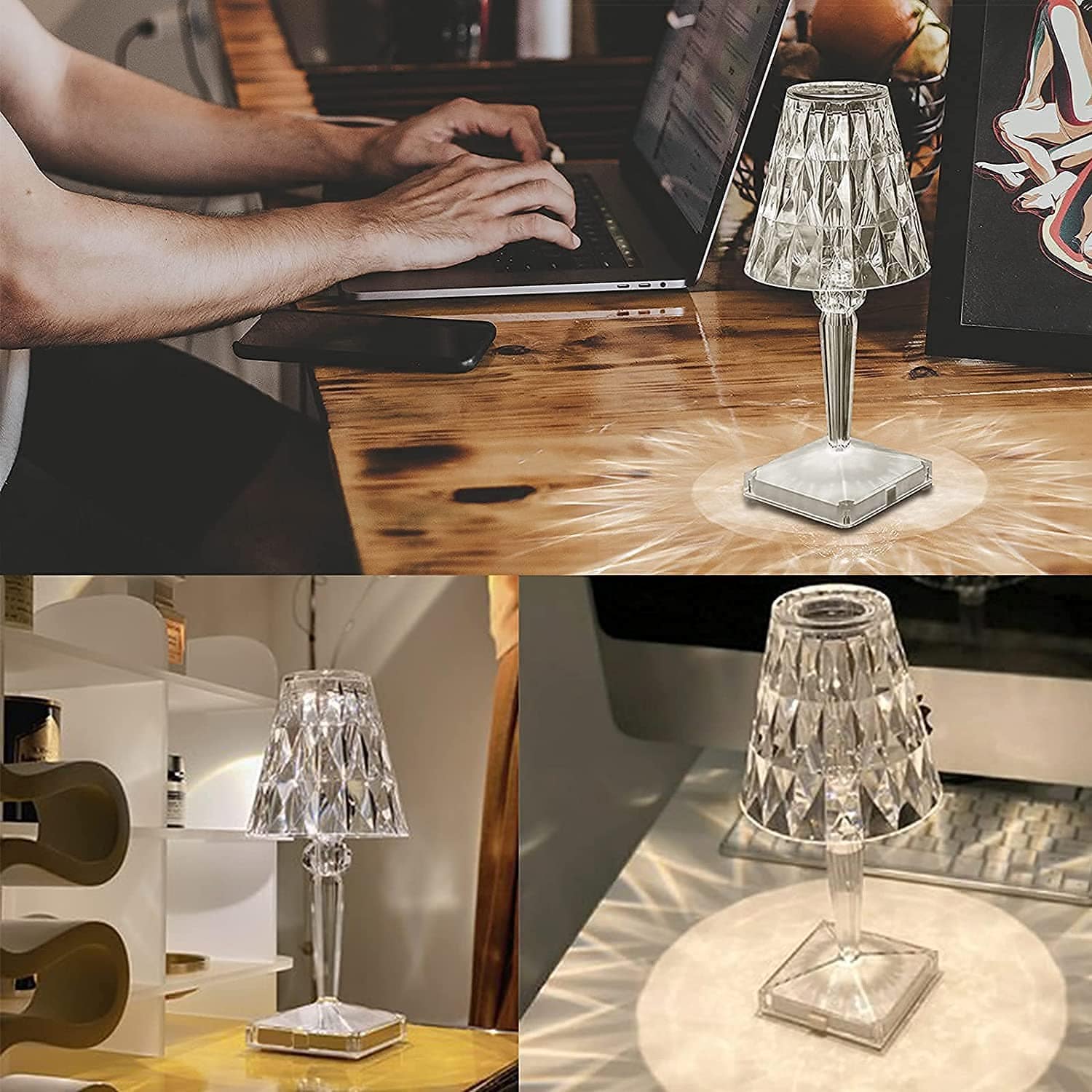 LED Glass Crystal Table Lamp