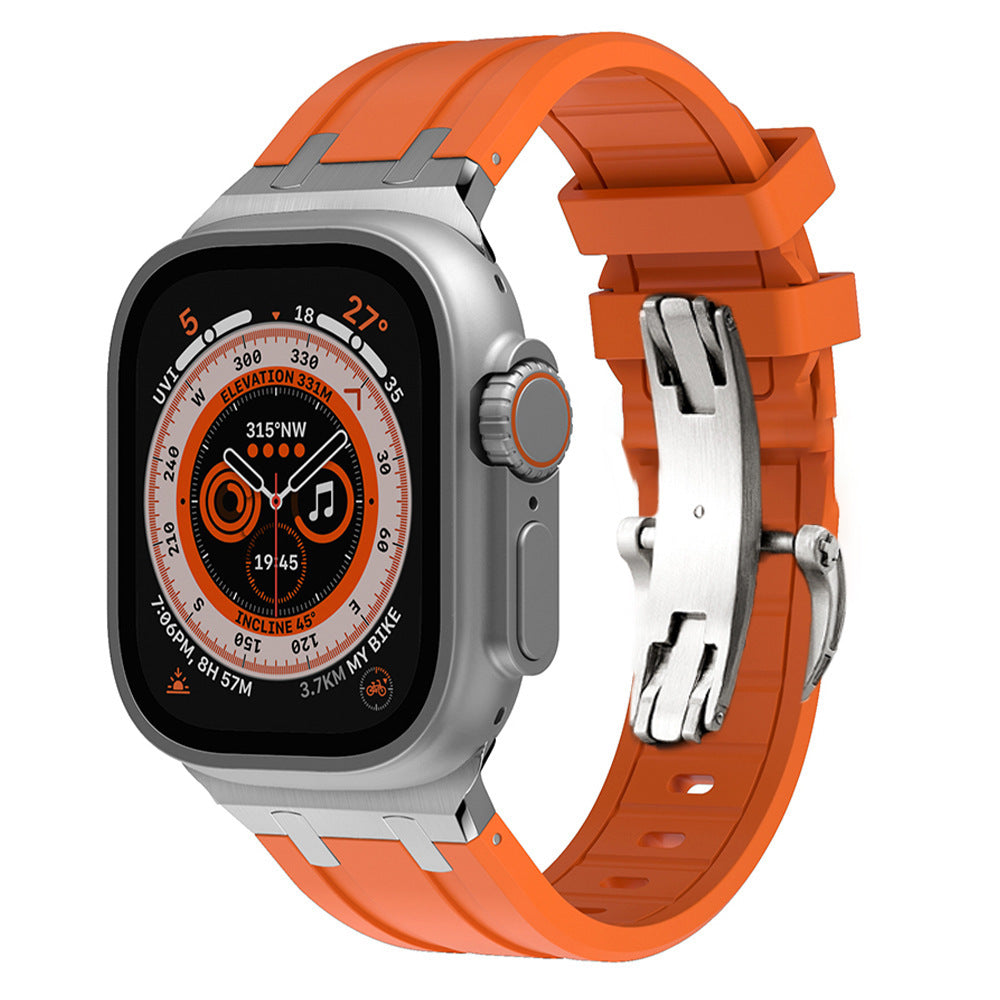 Thick Silicone Strap with Titanium Connector for Apple Watch