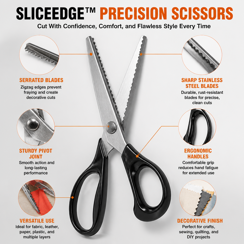 SliceEdge™ Precision Scissors — Cut With Confidence, Comfort, and Flawless Style Every Time