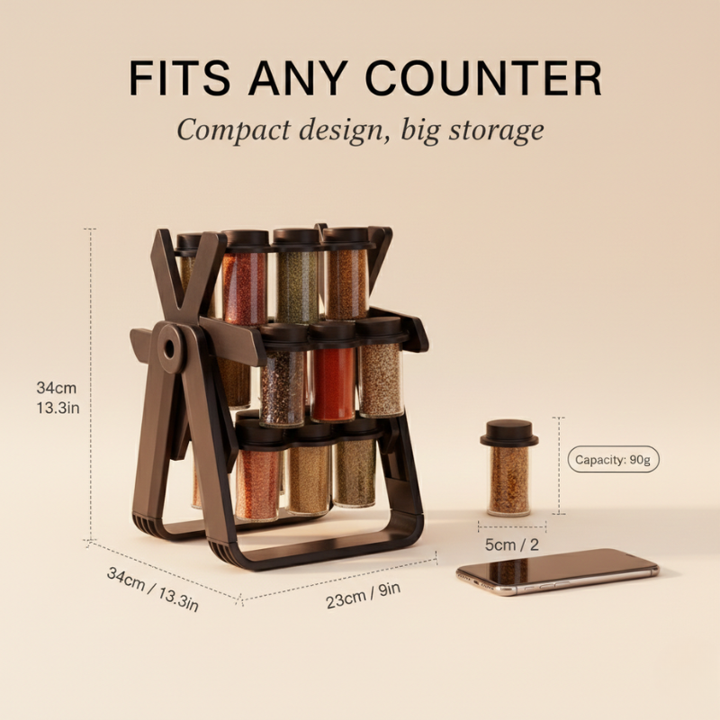 Spinning Spice Carousel for Organized Cooking – Enjoy Easy Flavoring!