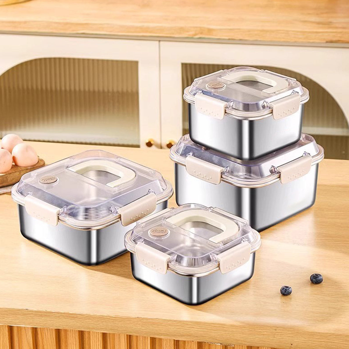 Food Storage Container in Stainless Steel with Airtight Seal