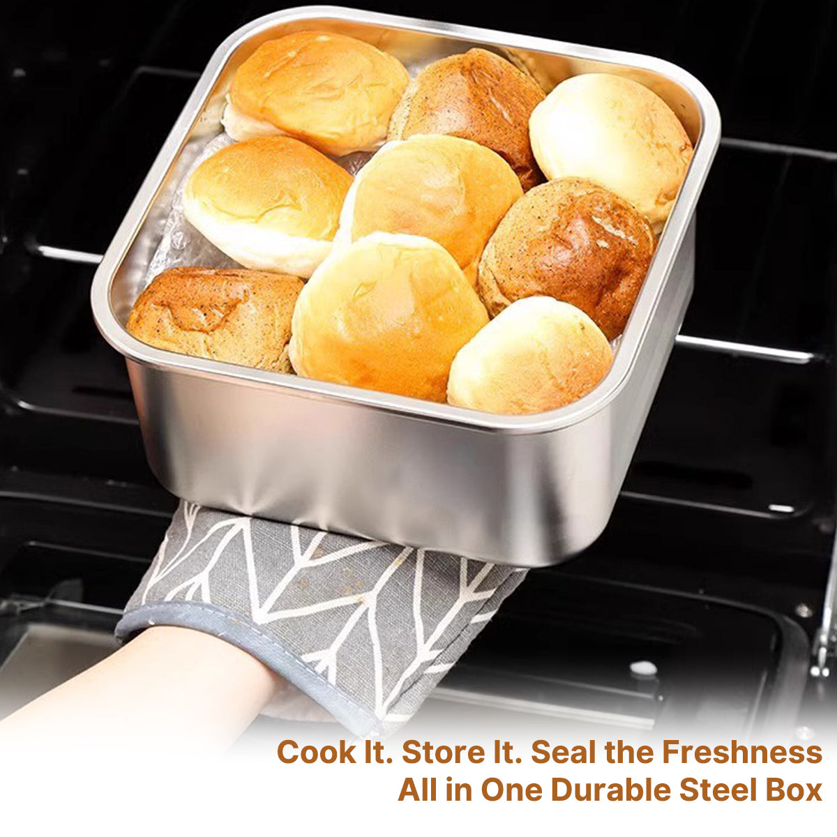 Food Storage Container in Stainless Steel with Airtight Seal