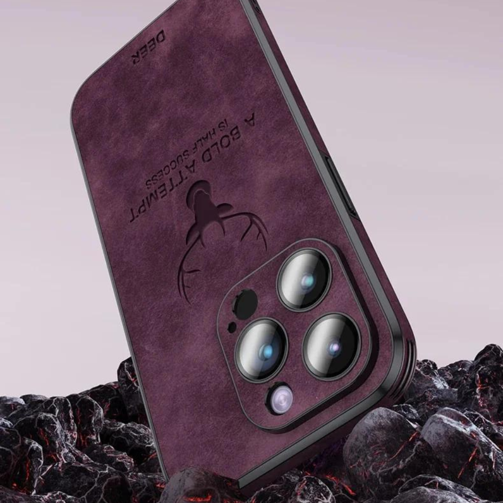Slim Shockproof Smartphone Case in Genuine Leather – Stylish Protection