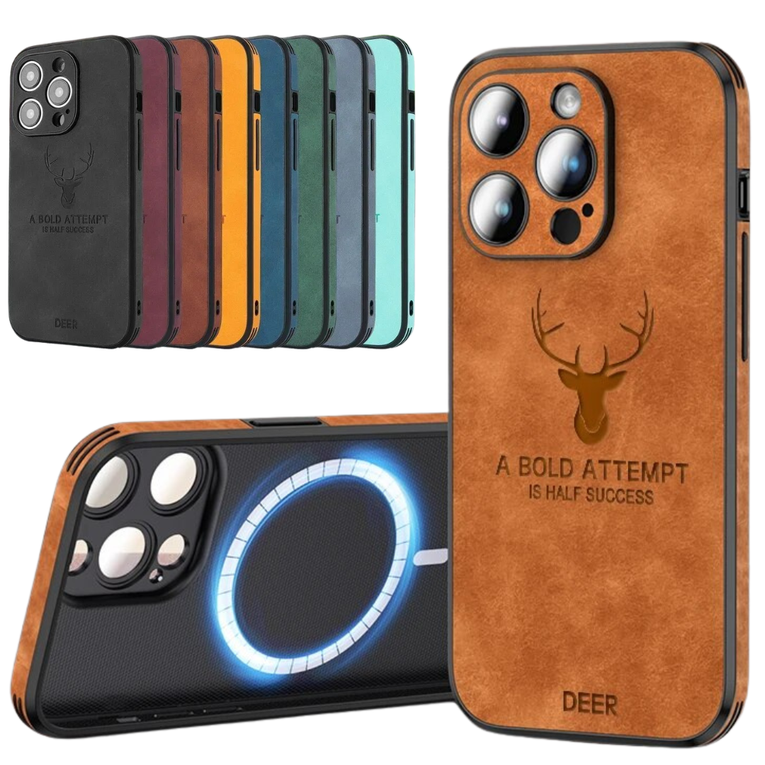 Slim Shockproof Smartphone Case in Genuine Leather – Stylish Protection