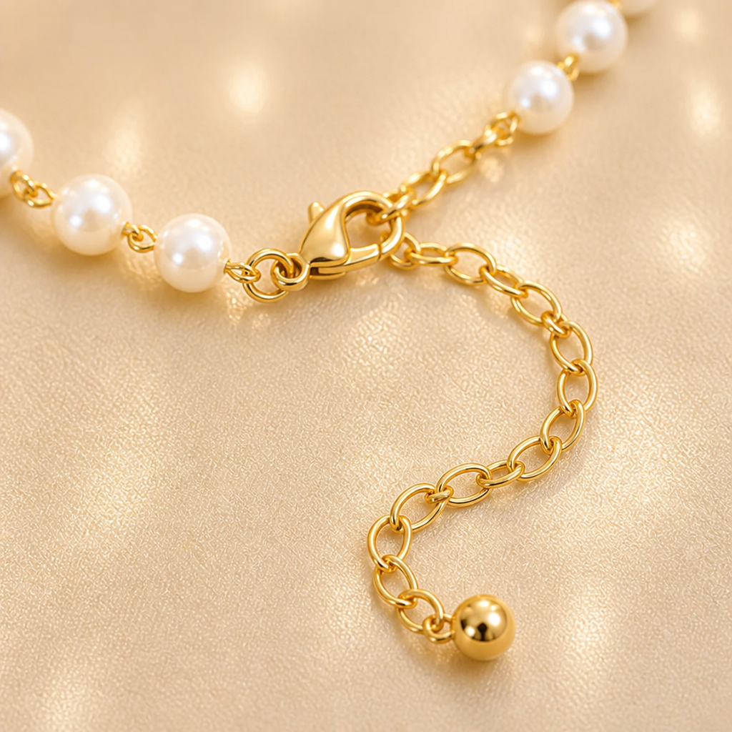 LuminaLuxe™ – Dainty Layered Pearl Necklace with 18k Gold-Plated Chain