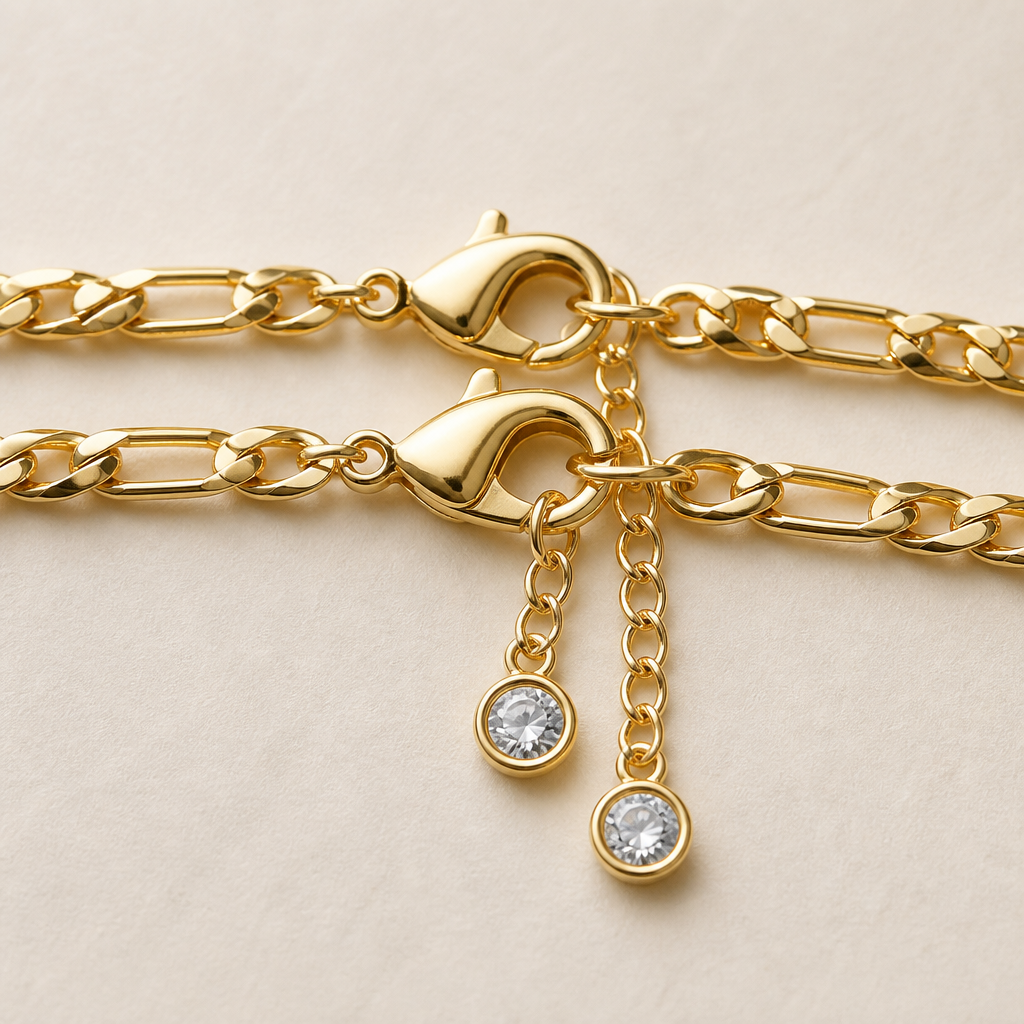 LumaLuxe™ – Layered Gold Initial Anklet with Rhinestone Letter Charm
