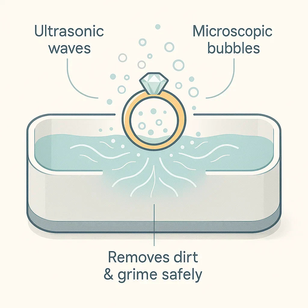 Sonic Cleaning Device for Jewelry, Eyewear, Timepieces, and Dentures