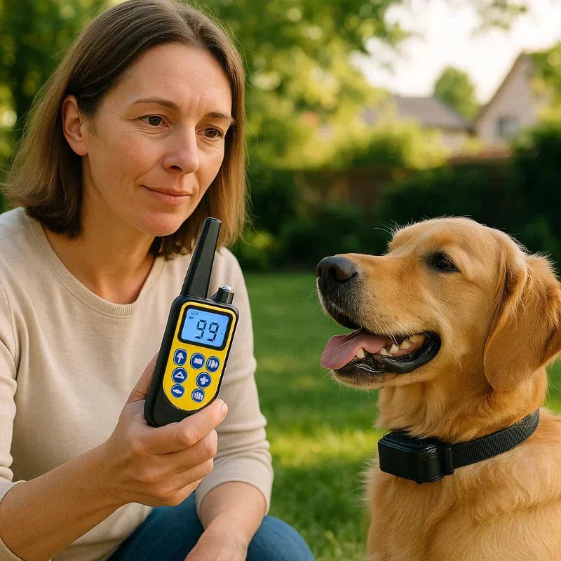 Remote-Controlled Waterproof Dog Training Collar with Three Modes