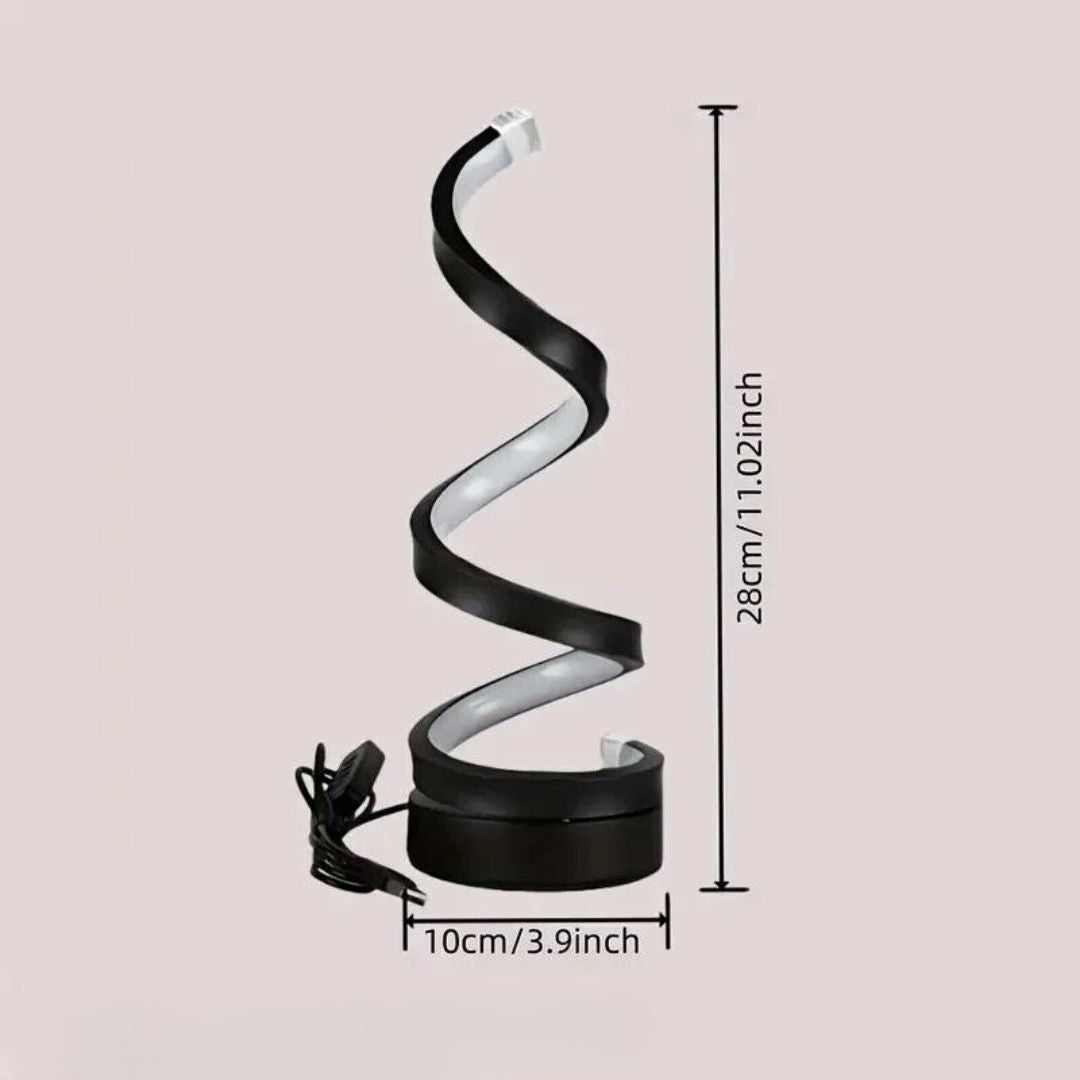Spiral LED Table Lamp – Touch-Control Dimmable Light