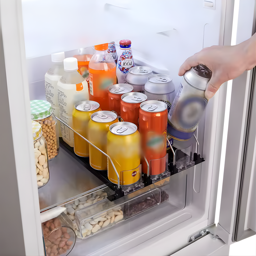 Chill Glide Organizer — Effortlessly Access and Arrange Your Beverages!