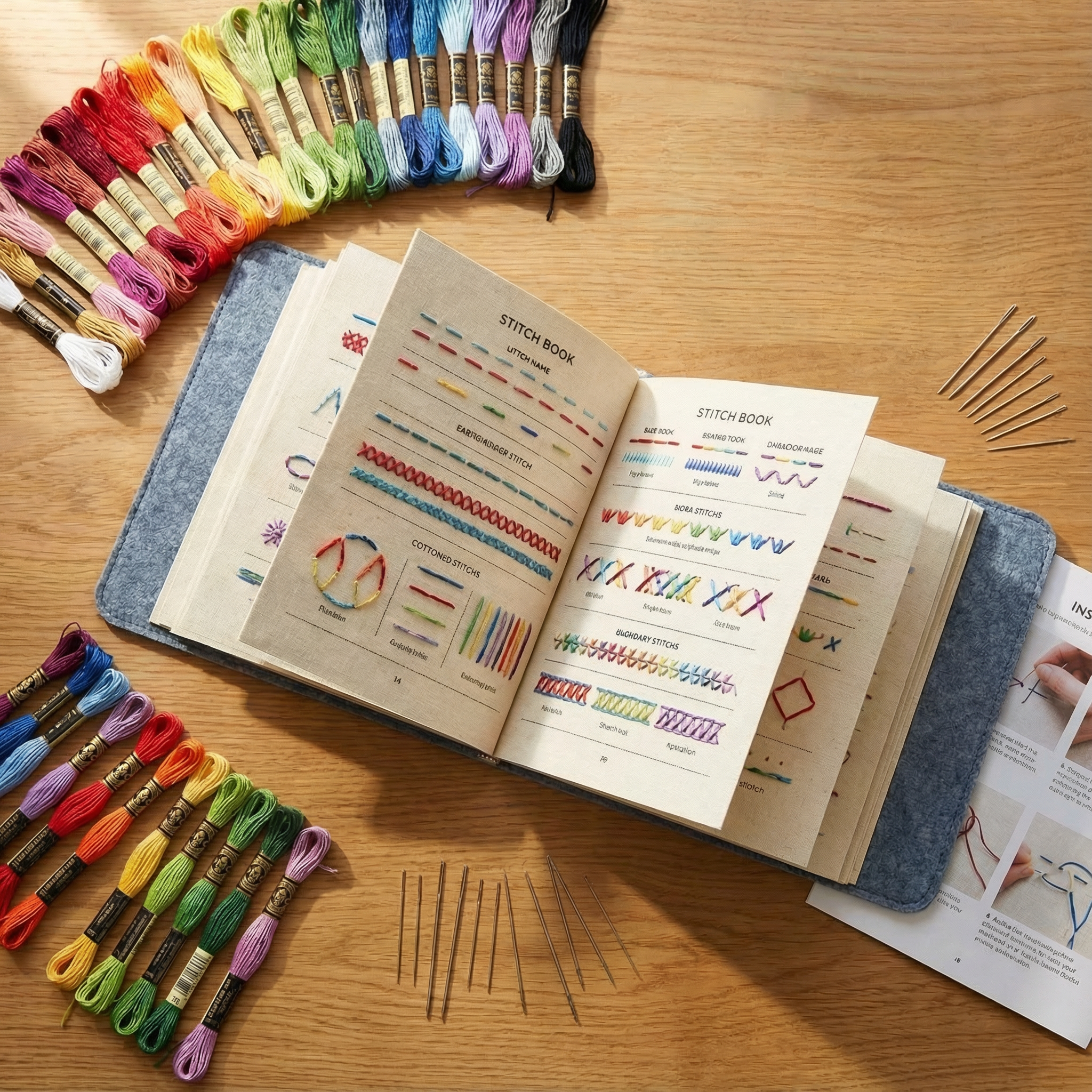 Embroidery | 106 Stitch Designs Step-by-Step Book Set | Practice Using Linen Pages | StitchLibrary