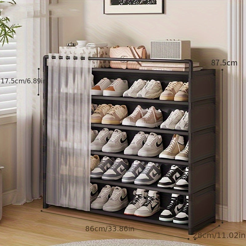 Foldable Shoe Rack with Dust Protection - 4 to 7 Tiers