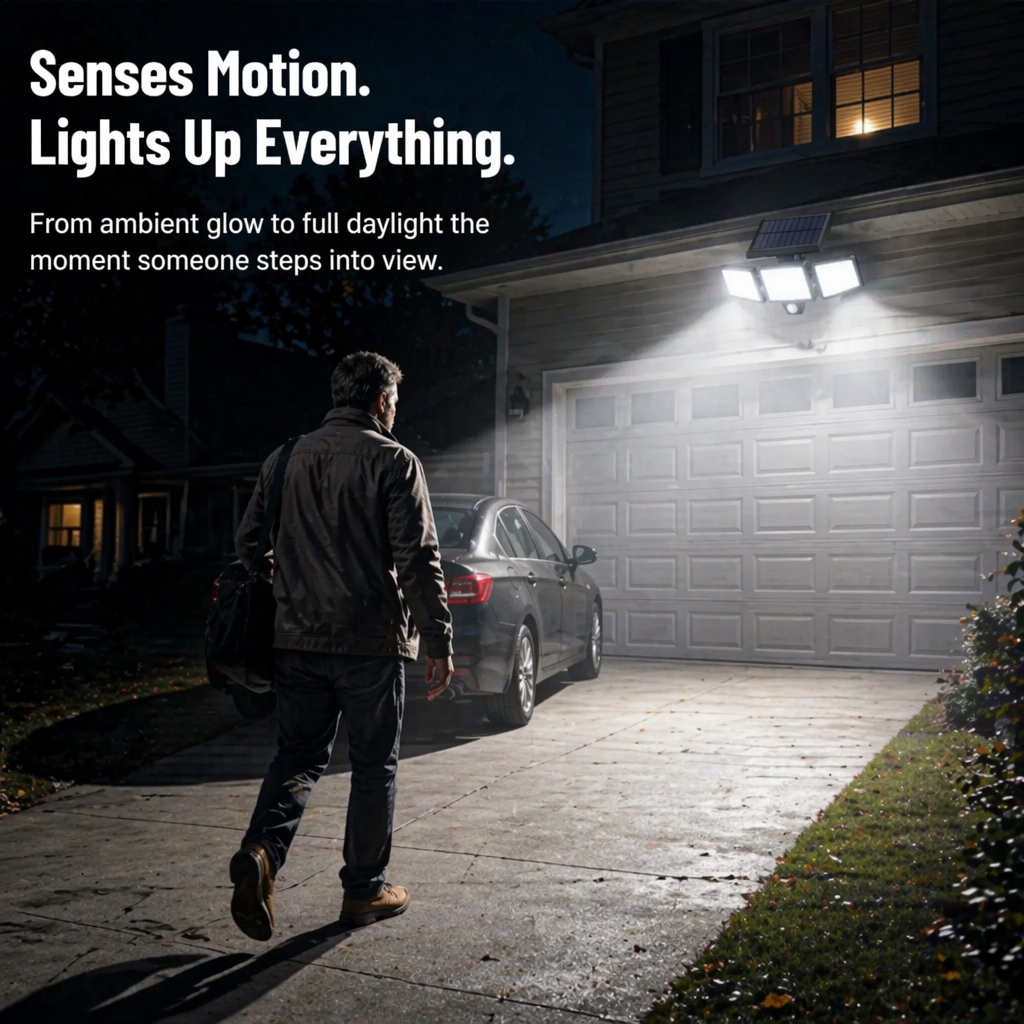LumaRay™ — Flood Every Dark Corner With 270° of Motion-Sensing Solar Light