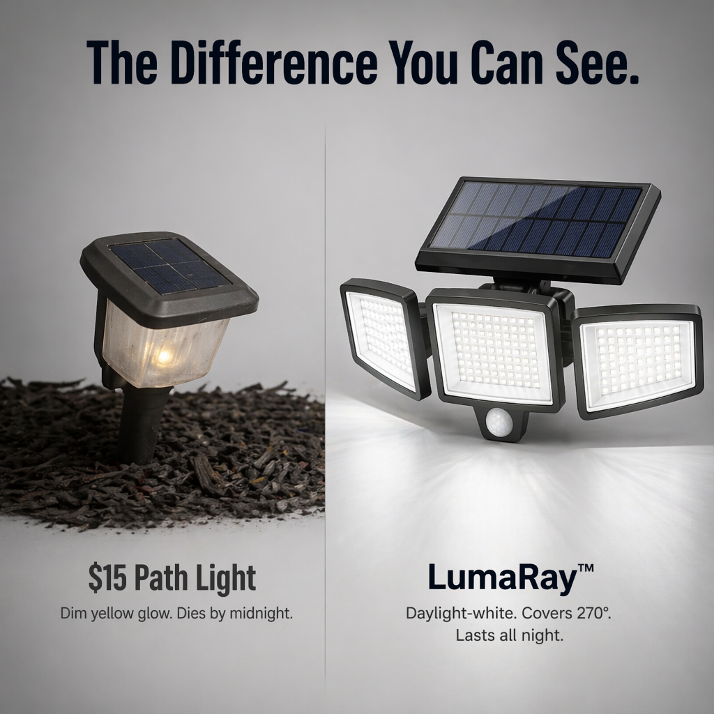 LumaRay™ — Flood Every Dark Corner With 270° of Motion-Sensing Solar Light