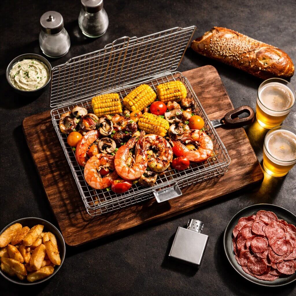 Stainless Steel Grill Basket for Barbecuing