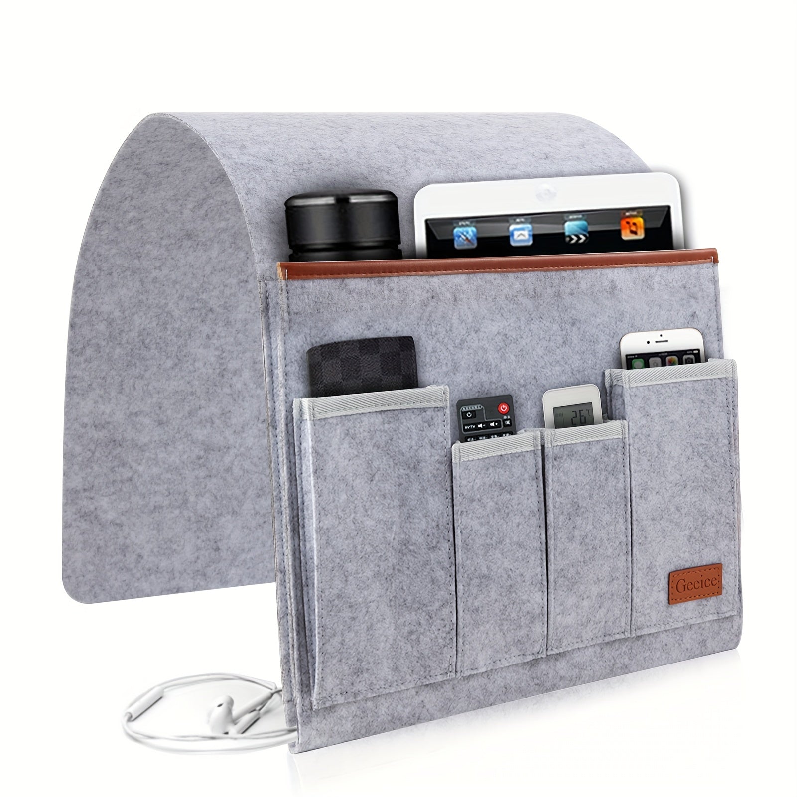 Sofa Armrest Organizer with 5 Compartments