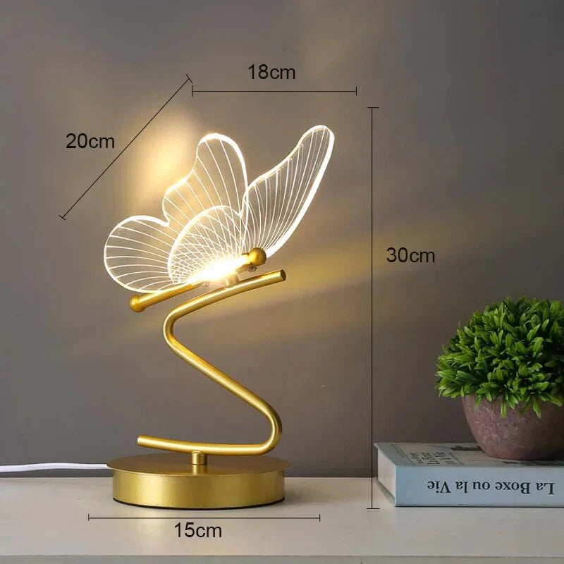 Butterfly LED Desk Lamp with Acrylic Wings – Warm Ambient Light