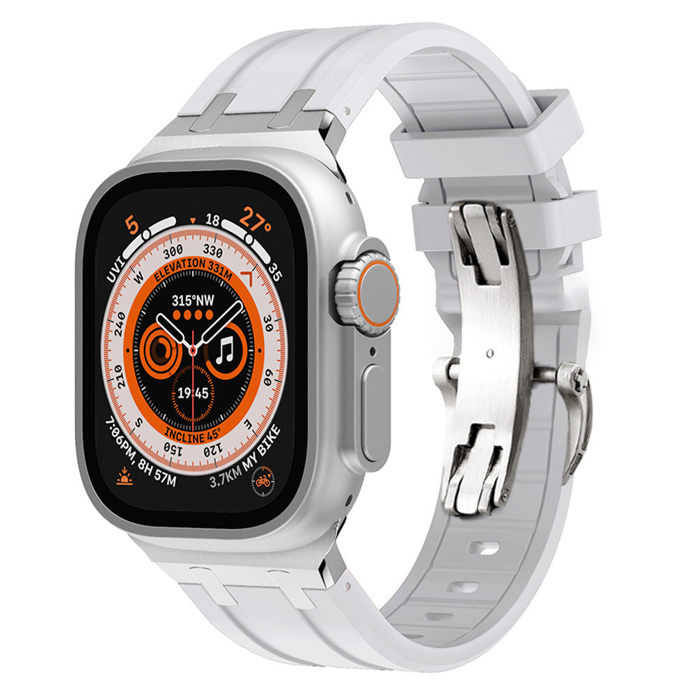 Thick Silicone Strap with Titanium Connector for Apple Watch