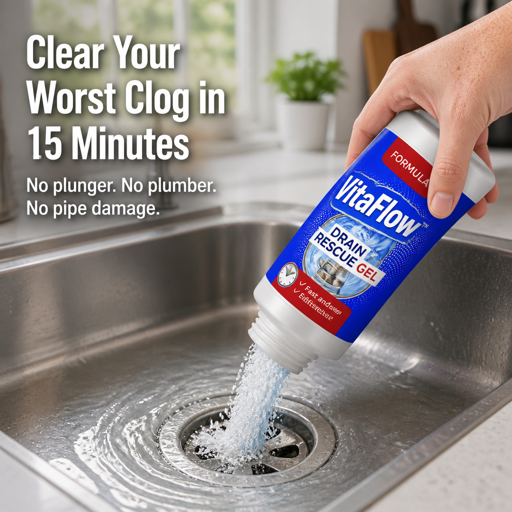VitaFlow™ Drain Rescue — Clear Stubborn Clogs in Minutes Without Wrecking Your Pipes