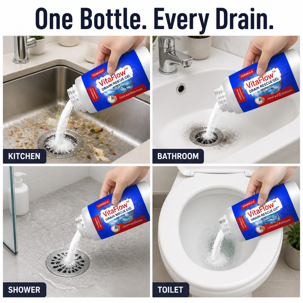 VitaFlow™ Drain Rescue — Clear Stubborn Clogs in Minutes Without Wrecking Your Pipes