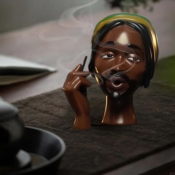 African Woman Head Incense Burner