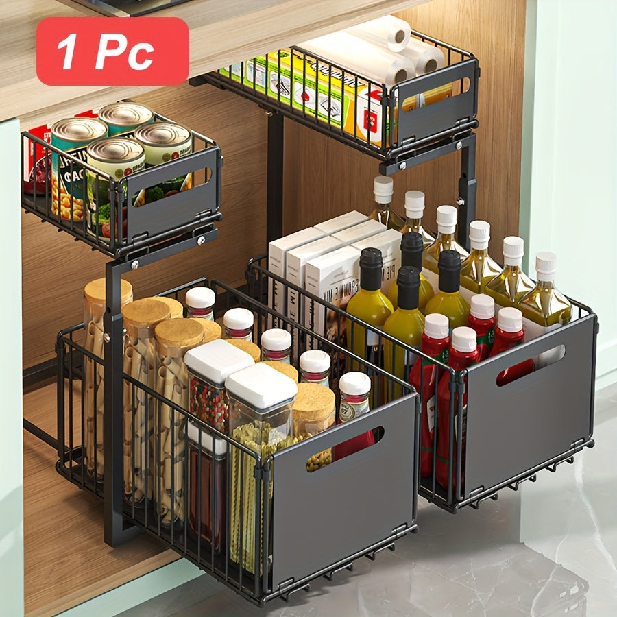 Expandable Under-Cabinet Organizer with 2 Levels