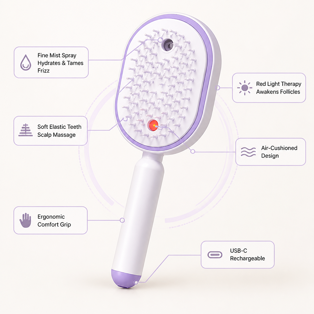 RevitaSilk™ Scalp Massager Comb — Turn Every Stroke into Silky, Stress-Free Hair Bliss