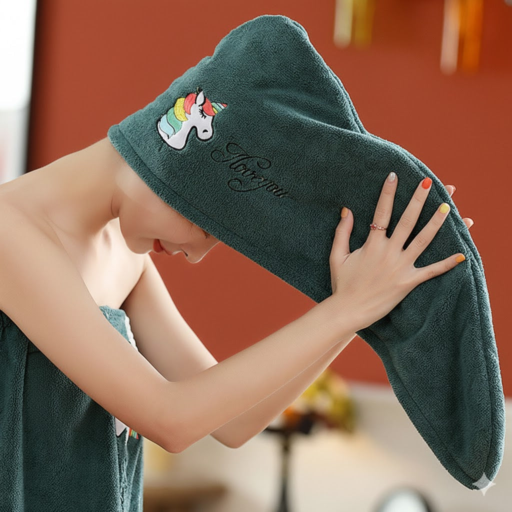 Quick-Dry Hair Towel – Gentle on Hair for Effortless Shine without Frizz