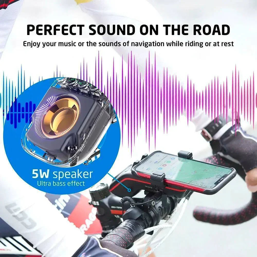 10-in-1 Bike Light Featuring Bluetooth Speaker and Smartphone Holder