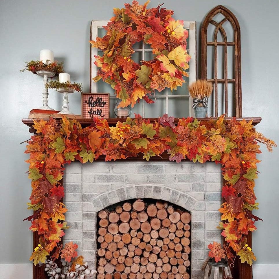 AmberNest™ Autumn Harvest Wreath — Ignite Lasting Cozy Charm and Celebrate Fall’s Warm Embrace