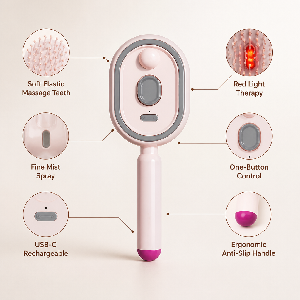 RevitaSilk™ Scalp Massager Comb — Turn Every Stroke into Silky, Stress-Free Hair Bliss