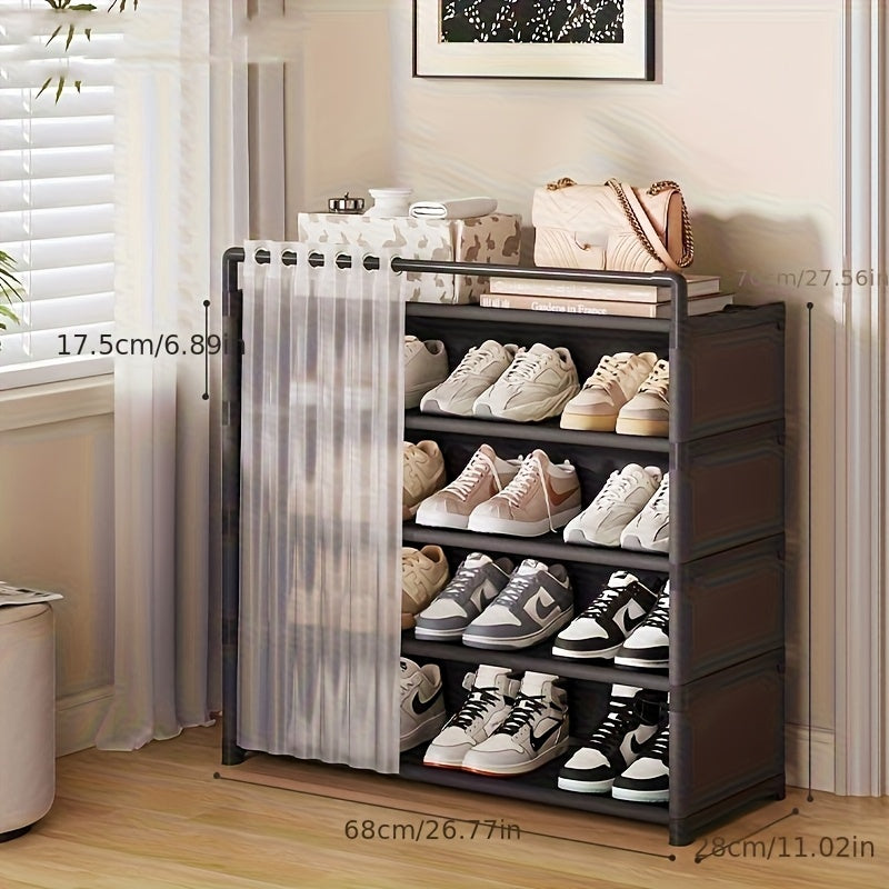 Foldable Shoe Rack with Dust Protection - 4 to 7 Tiers